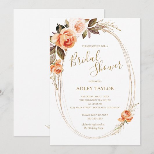 Herfst Boho Floral Bridal Shower Kaart (Voorkant / Achterkant)