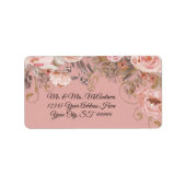 Herfst BOHO Floral Dusty Pink Waterverf Weddenscha Etiket (Voorkant)