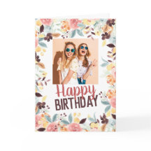 Herfst boho floral Happy verjaardagfoto