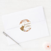 Herfst Boho Floral Highland Koe Baby shower Ronde Sticker (Envelop)
