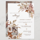 Herfst Boho foto bruiloft uitnodiging. Uitnodiging (Voorkant / Achterkant)