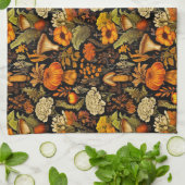 Herfst Boho Gothic Donkere Bloemen Theedoek (Gevouwen)