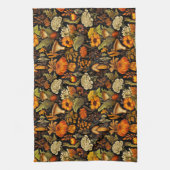 Herfst Boho Gothic Donkere Bloemen Theedoek (Verticaal)