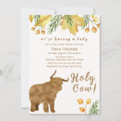 Herfst Boho Heilige Koe Hoogland Koe Baby shower Kaart (Voorkant)