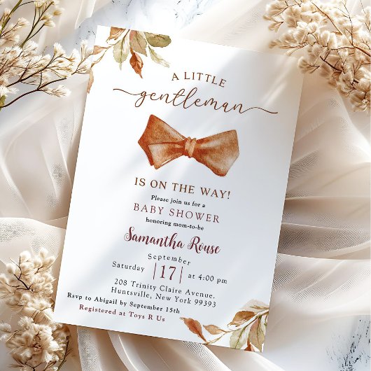 Herfst Boho Herenstrik Baby Shower Kaart