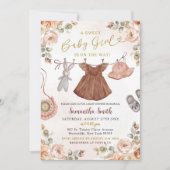 Herfst Boho Herfst Bloemen Meisje Babykleding Douc Kaart (Voorkant)