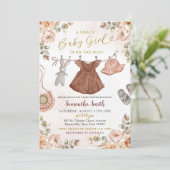 Herfst Boho Herfst Bloemen Meisje Babykleding Douc Kaart (Staand voorkant)