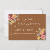 Herfst Boho herfst bloementerracotta bruiloft RSVP Kaartje (Voorkant)