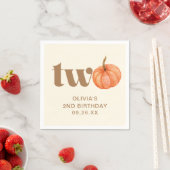 Herfst Boho Herfst Waterverf Pompoen 2e Verjaardag Servet (Insitu)