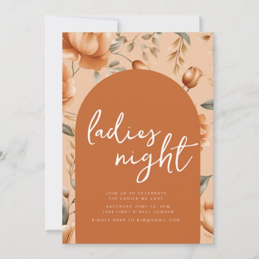 Herfst Boho Ladies Night Party Uitnodiging (Voorkant)