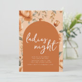 Herfst Boho Ladies Night Party Uitnodiging (Staand voorkant)