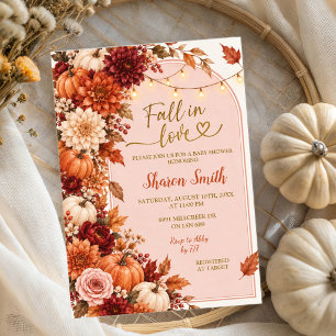 Herfst Boho Landelijke Baby Shower uitnodiging