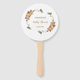 Herfst boho Landelijke Pompoen Baby Shower Handwaaier