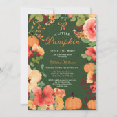 Herfst Boho Little pompoen groen bloemenbaby showe Kaart (Voorkant)