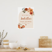 Herfst Boho Little Pumpkin Baby shower Welkomstbor Poster (Keuken)