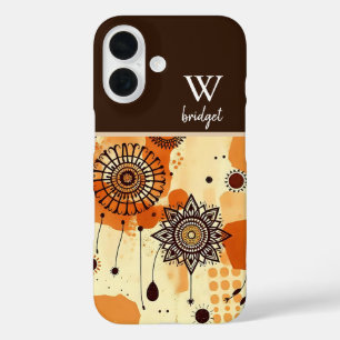 Herfst Boho Mandala Warm Aardse Bloemen iPhone 16 Hoesje