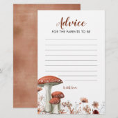 Herfst Boho Mushroom Floral Baby shower Advice Car (Voorkant / Achterkant)