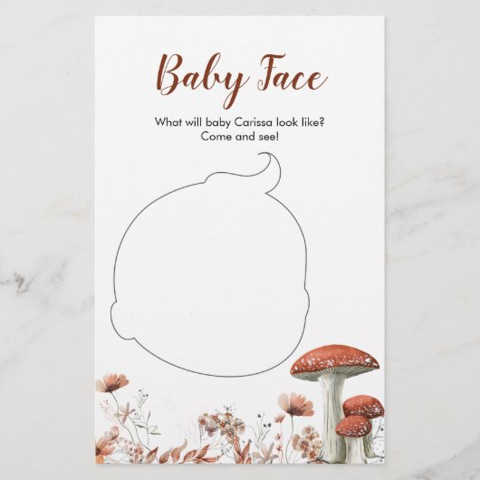 Herfst Boho Mushroom Floral Baby shower Baby (Voorkant)