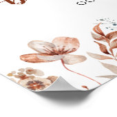 Herfst Boho Mushroom Floral Baby shower welkomstbo Poster (Hoek)