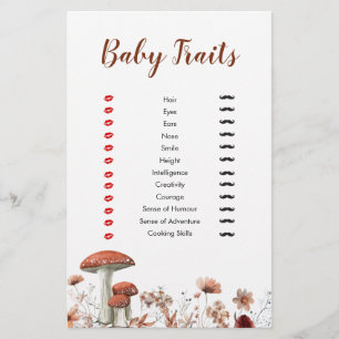 Herfst Boho Mushroom Floral Baby Traits Games