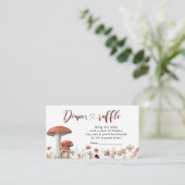 Herfst Boho Mushroom Floral Diaper Raffle Card Informatiekaartje (Staand voorkant)