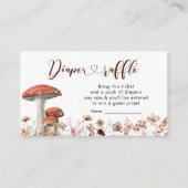 Herfst Boho Mushroom Floral Diaper Raffle Card Informatiekaartje (Voorkant)