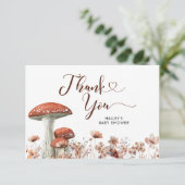 Herfst Boho Mushroom Floral Hartelijk dank Bedankkaart (Staand voorkant)