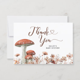 Herfst Boho Mushroom Floral Hartelijk dank Bedankkaart