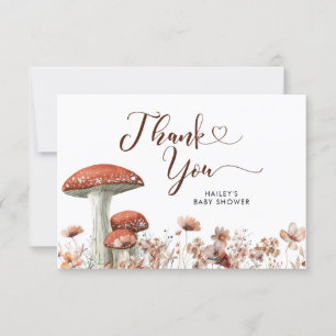 Herfst Boho Mushroom Floral Hartelijk dank Bedankkaart