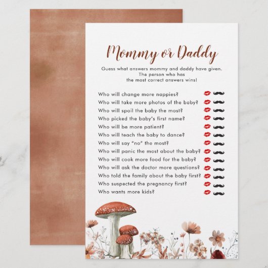 Herfst Boho Mushroom Floral Mouse of Dad Games (Voorkant / Achterkant)