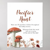 Herfst Boho Mushroom Floral Pacifier Hunt Games Si Poster (Voorkant)