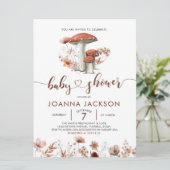Herfst Boho Mushroom Fungi Baby shower Kaart (Staand voorkant)