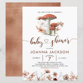 Herfst Boho Mushroom Fungi Baby shower Kaart