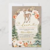 Herfst Boho Oh Hert Meisje Bos Baby Shower Kaart (Voorkant)