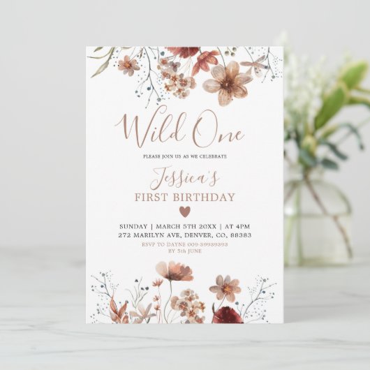 Herfst Boho onze kleine wilde is een uitnodiging o (Staand voorkant)