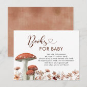 Herfst Boho Paddenstoel Bloem Boeken Voor Baby Uitnodiging Briefkaart (Voorkant / Achterkant)