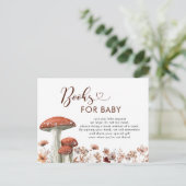 Herfst Boho Paddenstoel Bloem Boeken Voor Baby Uitnodiging Briefkaart (Staand voorkant)