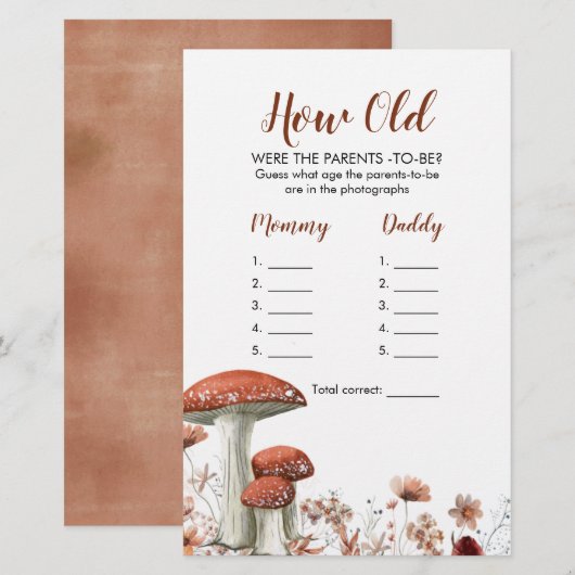 Herfst Boho paddenstoel Floral hoe oud de ouders w (Voorkant / Achterkant)