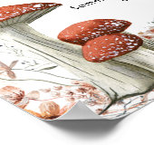 Herfst Boho paddenstoel Floral laat 's nachts luie Poster (Hoek)