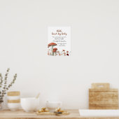 Herfst Boho paddenstoel Floral zeg niet Baby Poster (Keuken)