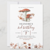 Herfst Boho Paddenzaal Eerste verjaardag Uitnodigi Kaart (Voorkant)