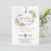 Herfst Boho Pampas Grass Little Pumpkin Baby showe Kaart (Staand voorkant)