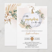 Herfst Boho Pampas Grass Little Pumpkin Baby showe Kaart (Voorkant / Achterkant)