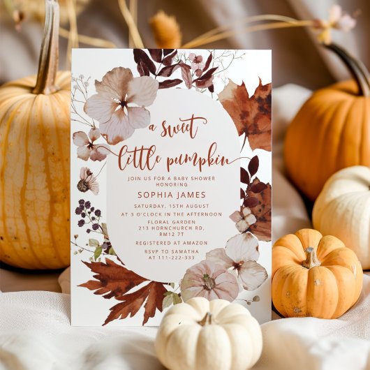 Herfst Boho pomkin baby shower Kaart