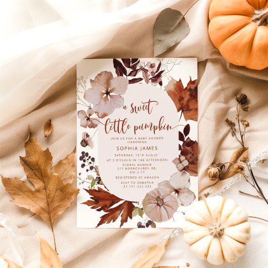 Herfst Boho pomkin baby shower Kaart