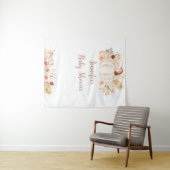 Herfst Boho Pompoen Baby shower Achtergrond Wandkleed (In Situ (horizontaal))
