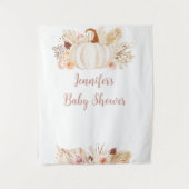 Herfst Boho Pompoen Baby shower Achtergrond Wandkleed (Voorkant)