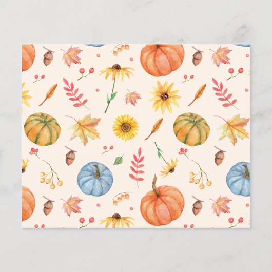 Herfst Boho Pompoen Baby shower Advies Kaart (Achterkant)