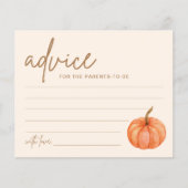 Herfst Boho Pompoen Baby shower Advies Kaart (Voorkant)