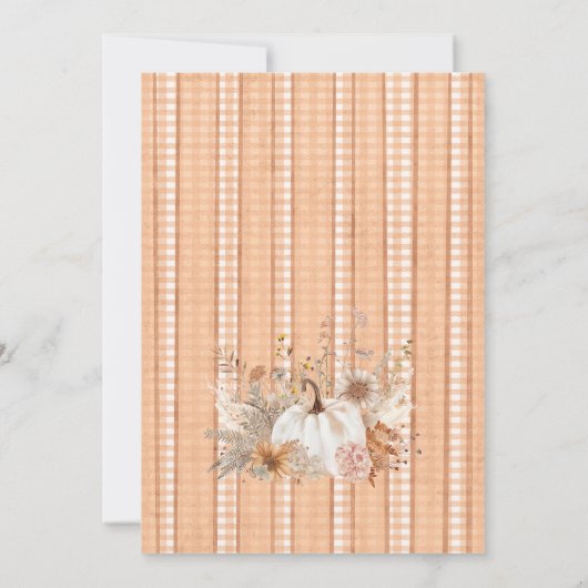 Herfst Boho pompoen Baby shower Kaart (Achterkant)